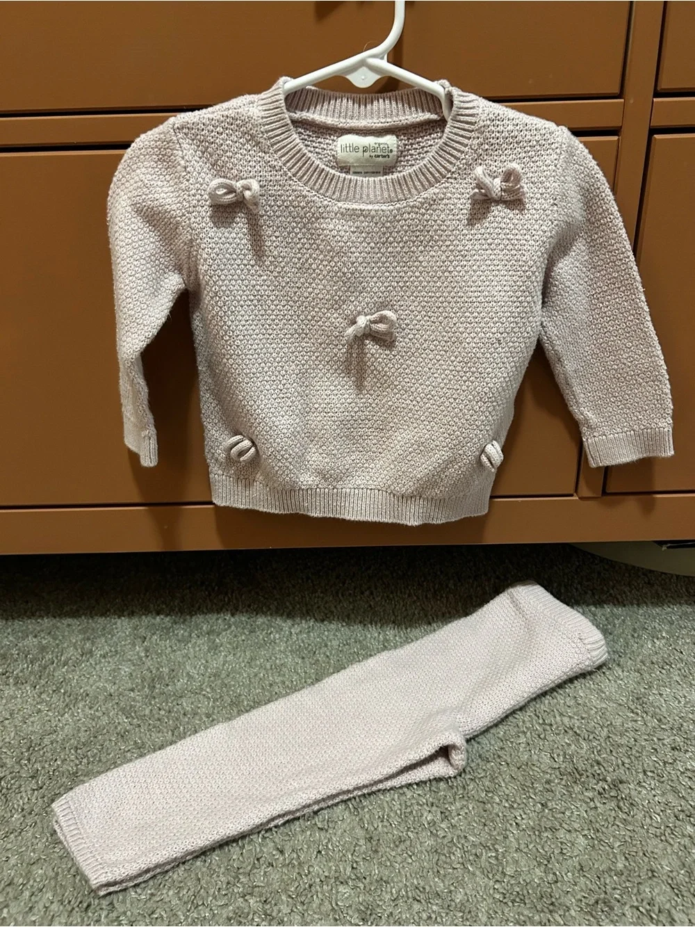 Little Planet Pale Purple Knit Baby Sweater Set